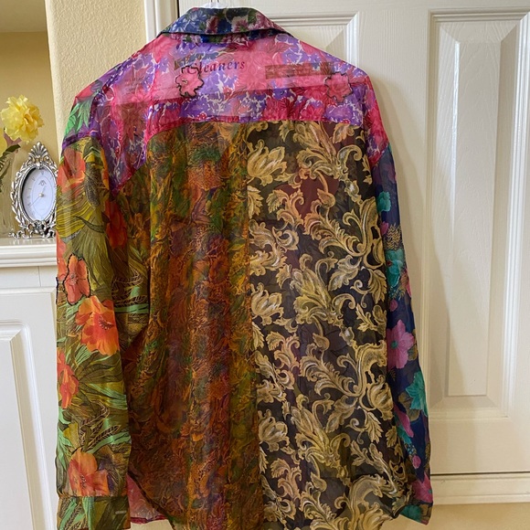 Sheer patchwork oversized tunic shirt - Picture 4 of 5